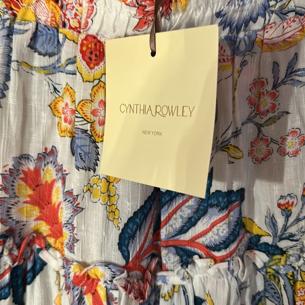 Cynthia Rowley Ruffled Pull On Skirt Size Large 100% Rayon - Picture 6 of 11